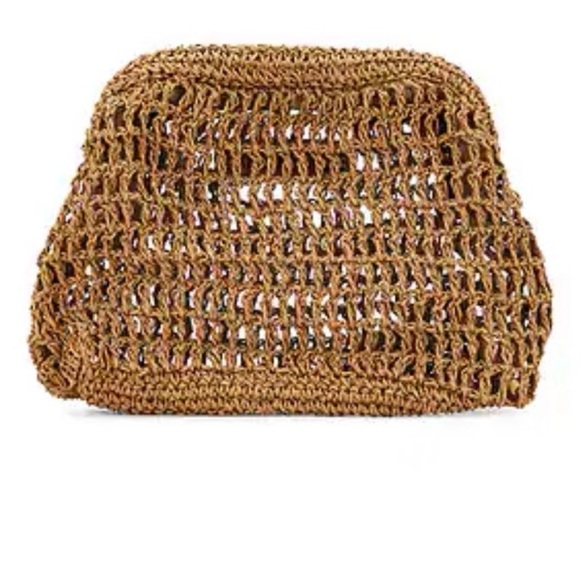 Free People Brown Woven Clutch
